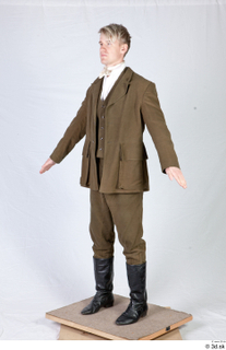  Photos Man in Historical suit 7 20th century Historical Clothing a poses brown Historical suit whole body 0002.jpg
